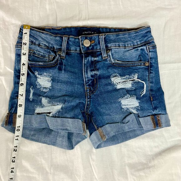 Aeropostale Seriously Stretchy Low-Rise Denim Shorts Size Large - Picture 9 of 14